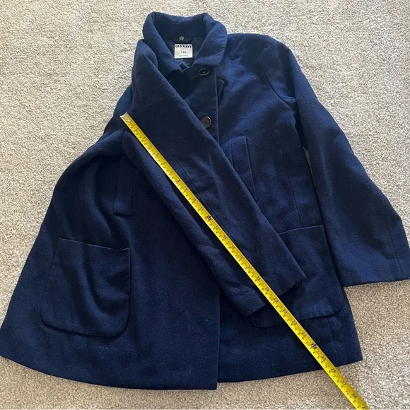 Old Navy Deep Blue Double Breasted Wool Coat - Picture 11 of 12